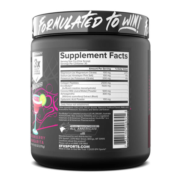 Kre-A-Glow 270g Strawberry Margarita Supplement Facts